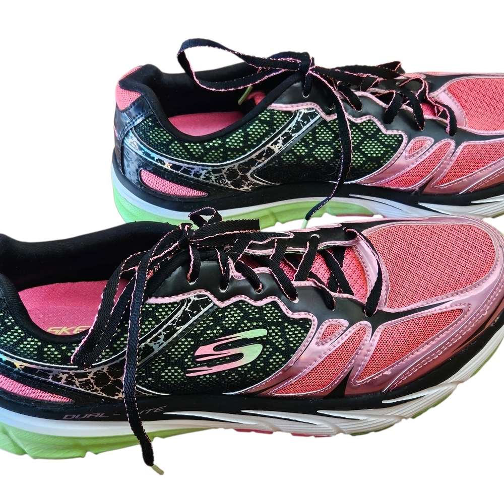 Skechers Relaxed Fit Memory Foam Air Cooled Running Shoes Womens 10 Pink Black - Picture 3 of 8